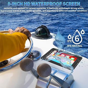 Geloo 2026 Upgraded Marine Stereo with Wireless CarPlay and Android Auto, Portable 8'' Wireless Carplay Touchscreen, Waterproof IPX6 Marine Multimedia Player for Marine, ATV, Boat, BZR, Golf Cart