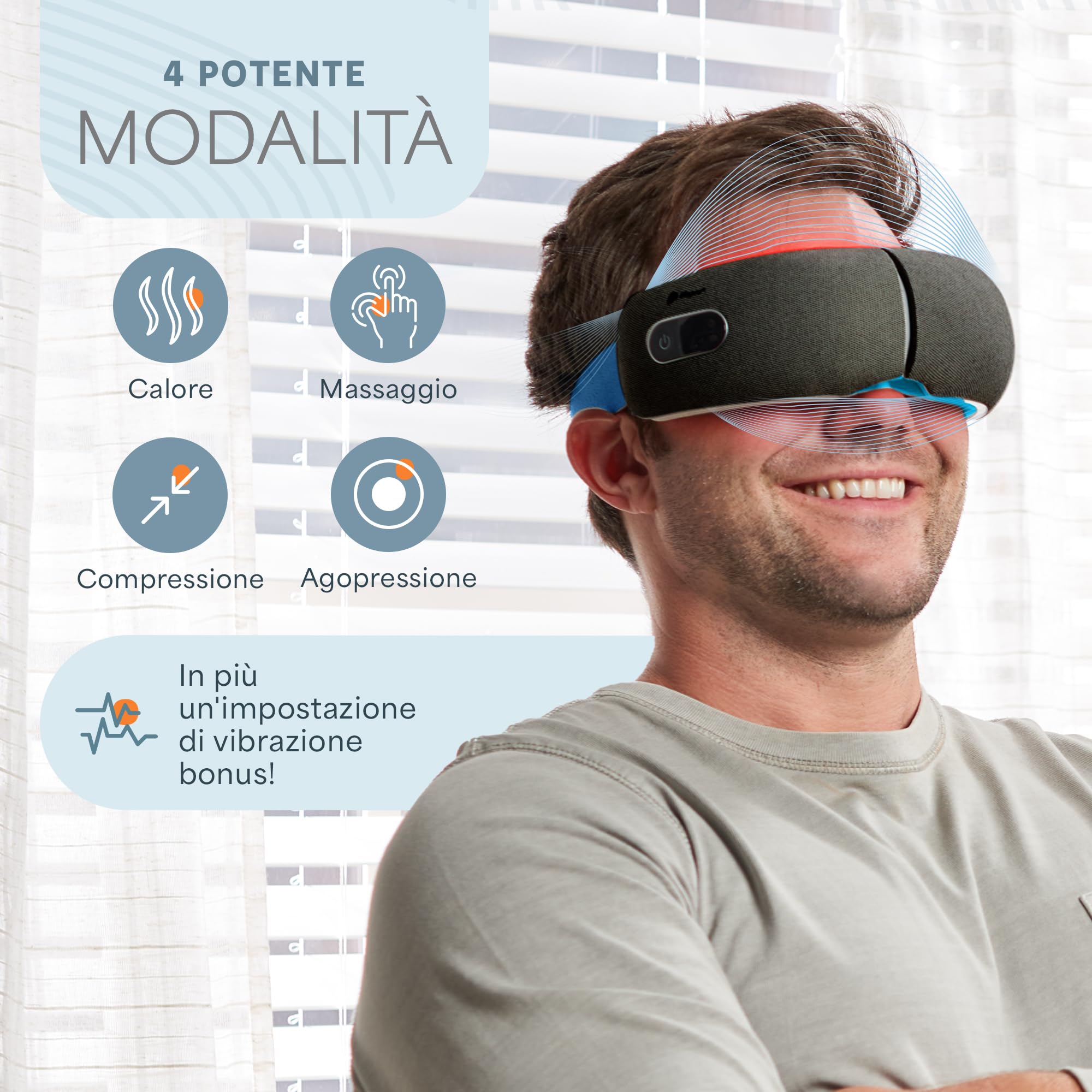 Lifepro Oculax Massaggiatore per Occhi con Calore e Vibrazione, Maschera Elettrica Pieghevole con Bluetooth per Emicranie, Occhi Secchi e Affaticamento, Migliora il Sonno – Regalo per Uomo e Donna