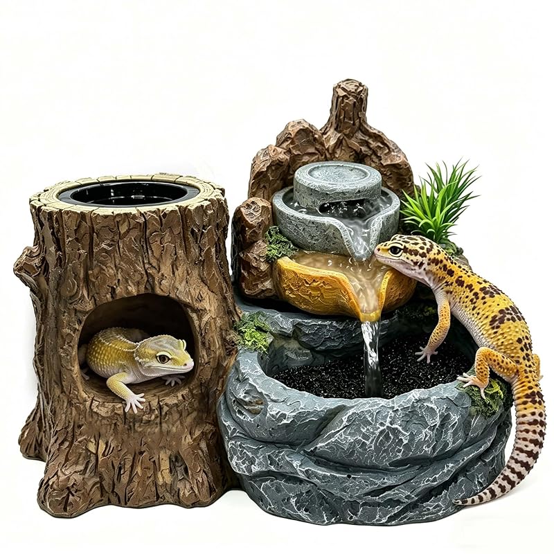 Cascata para Terrário com Bebedouro, Comedouro e Esconderijo em Resina PurifyLogix RP00101