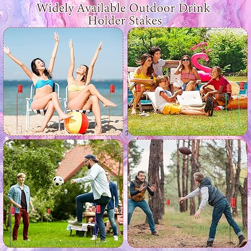 Miniatura 7 de 8 estacas para bebidas al aire libre, resistente, multicolor, para exteriores, patio, campamento, concierto, picnic, fiesta, accesorios de 31