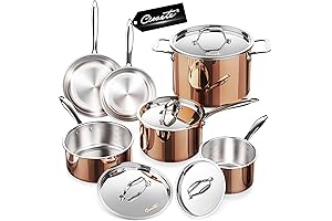 Whole Tri-ply 18/10 Stainless Steel Pot and Pan Set (10 Piece)