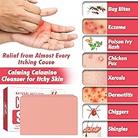 Vista 2 de Jabón natural de acción rápida para aliviar la picazón, jabón de calamina calmante para la piel con picazón, picazón de insectos, eccema, erupción