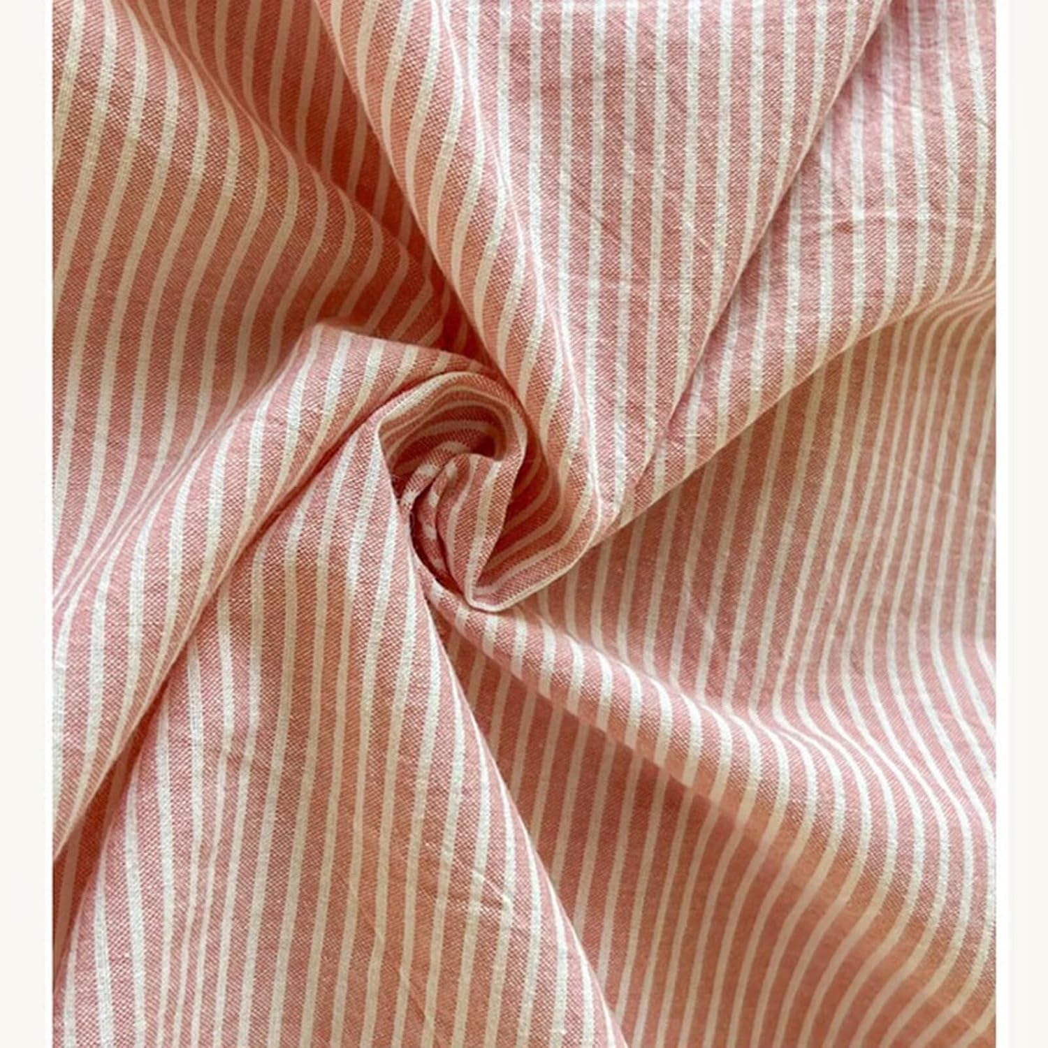 JadeRich Set of 2 Stripe Bed Pillow Covers Soft Breathable All Cotton 20x30 Inch Striped Ruffle Pillowcases