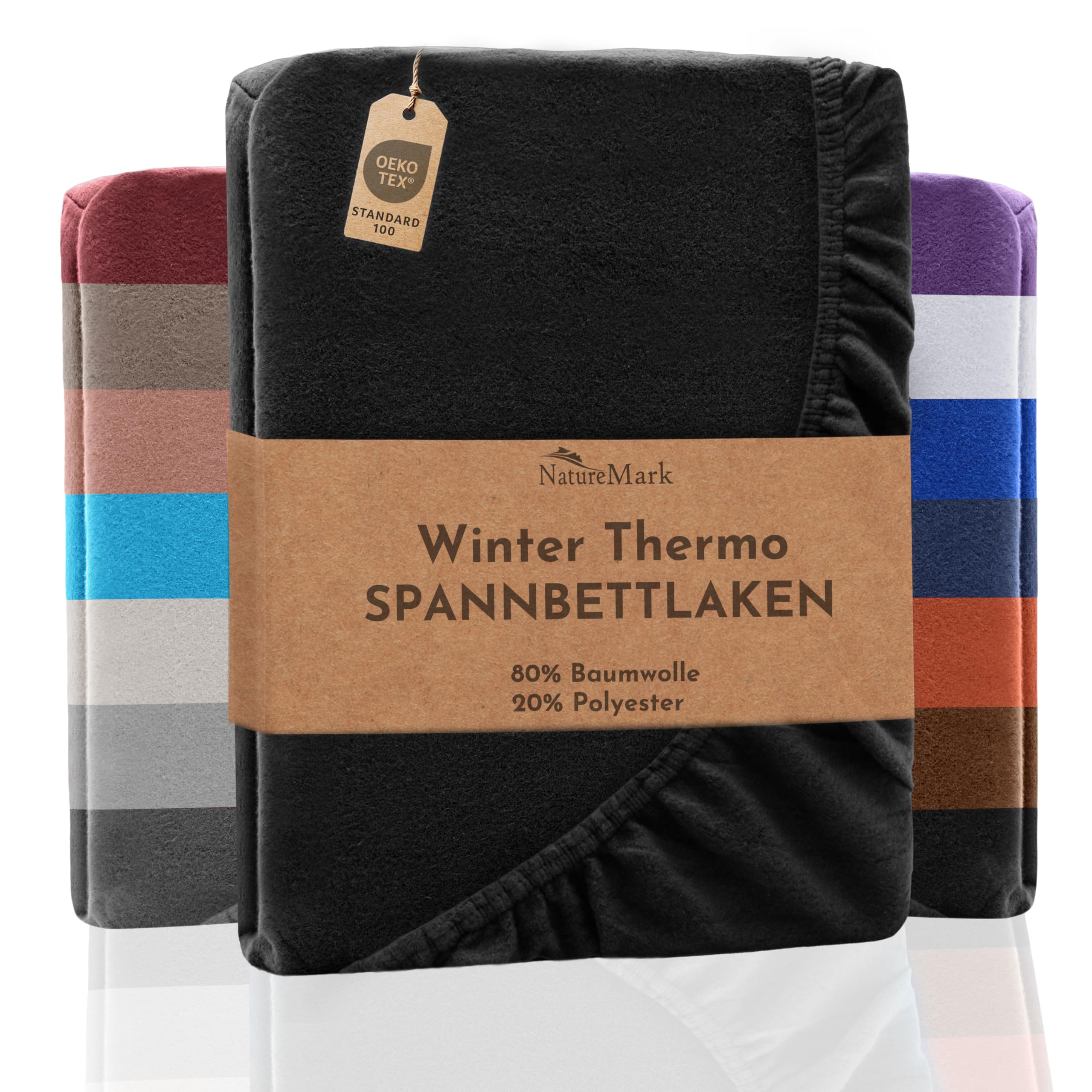 NatureMark Winter Thermo Fleece Spannbettlaken - warmes Spannbetttuch für den Winter | für das ganze Jahr geeignet - 90 