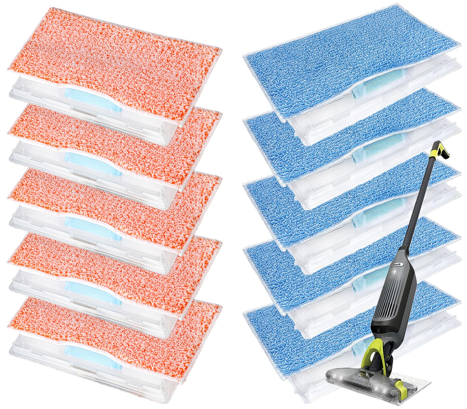 KVLZ Reusable Vacmop Replacement Pads Refills Compatible with Shark Vacmop VM252 VM250 VM200 VC205 VM190 Vacuum Mop Pad Refills (10 PCS)