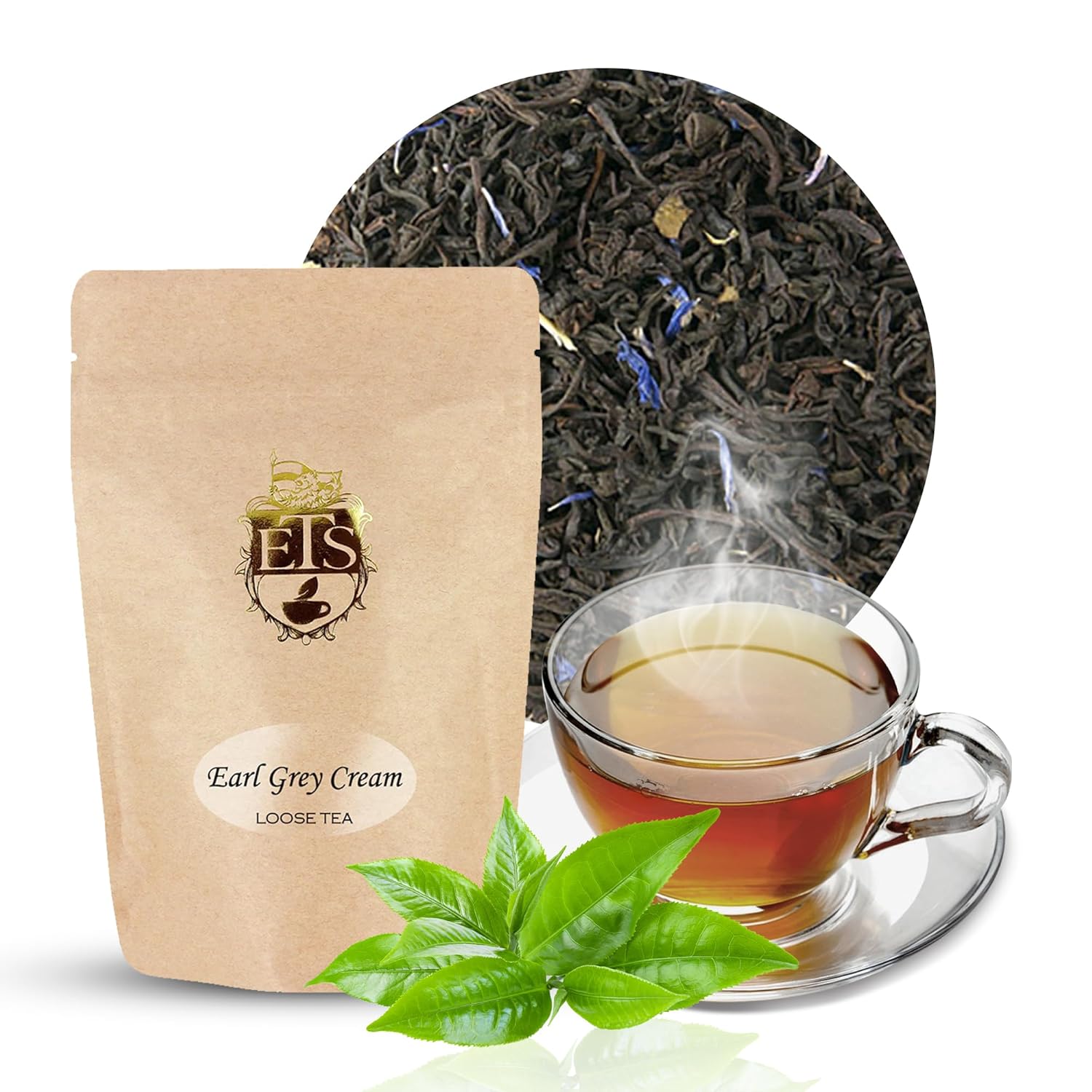English Tea Store Earl Grey Cream Tea | Loose Leaf Tea Pouches | 16oz Bulk Pack | Smooth Vanilla & Bergamot Blend | Medium Caffeine | English Tea Store Signature | Premium Black Tea Leaves
