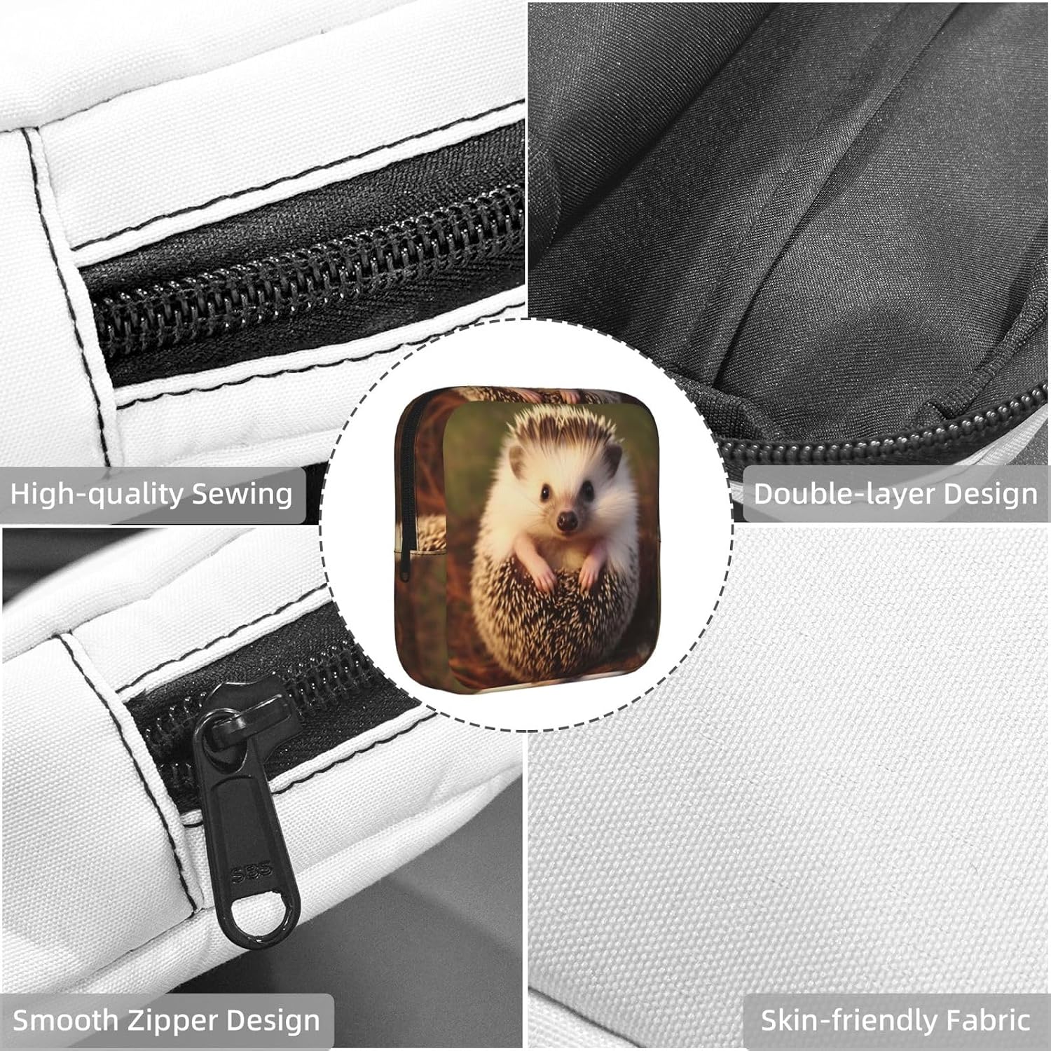 Sanitary Napkin Storage Bag for Women Portable Period Bag with Zipper image 5