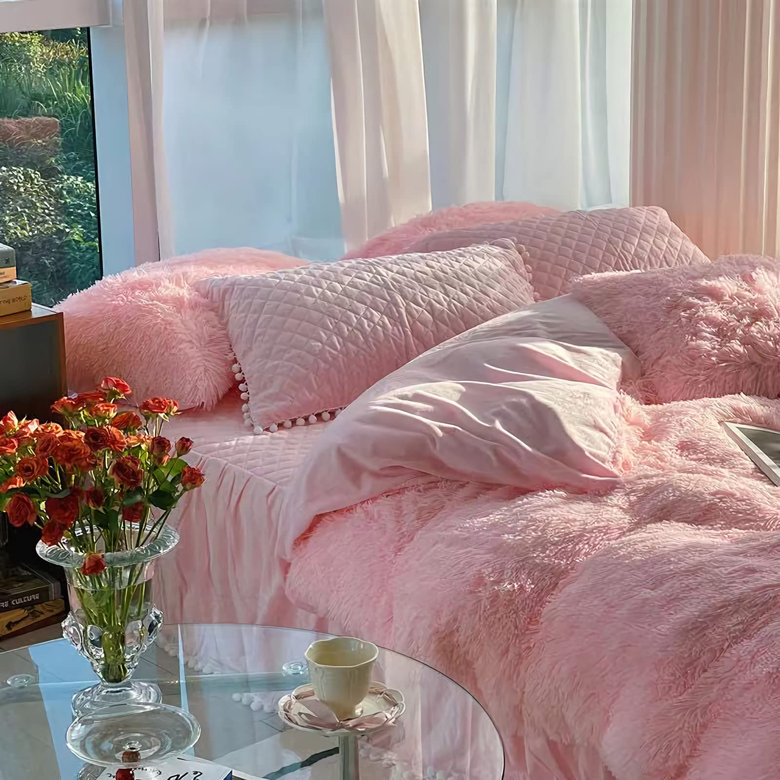 Amazon｜ふわあったか寝具カバーセットもこもこかけ布団カバーベッド