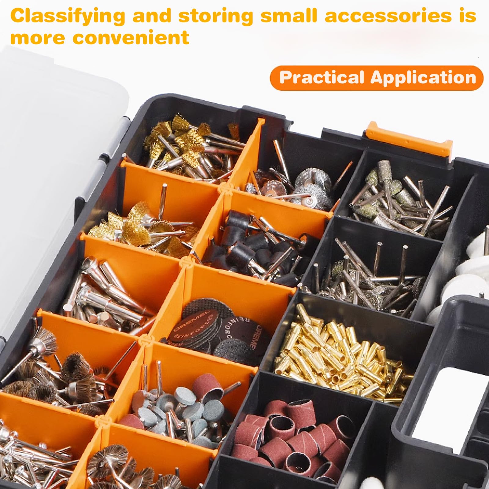 Organizer per piccole parti a doppio lato, organizer per ferramenta con 30 scomparti rimovibili, 4 sezioni fisse, scatola organizer portatile in plastica per viti, dadi e bulloni