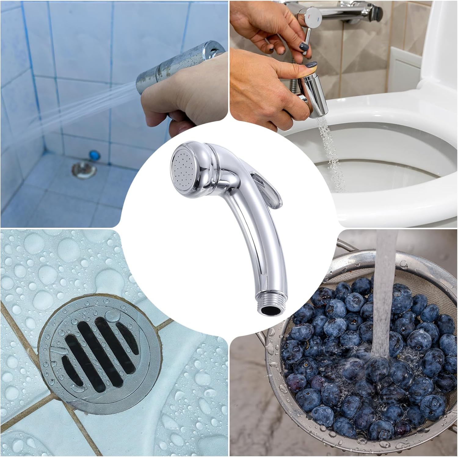 uxcell 1 Pcs Bidet Sprayer, Pressurized Handheld Bidet Sprayer for Toilet, Jet Spray Bidet Attachment Bidet Toilet Sprayer Head for Kitchen Bathroom Toilet Flushing Washing, Silver