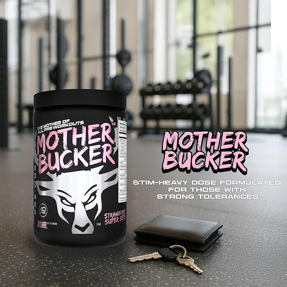 Bucked Up Mother Bucker Pre-Workout Powder, Strawberry Super Sets, 40 Serv