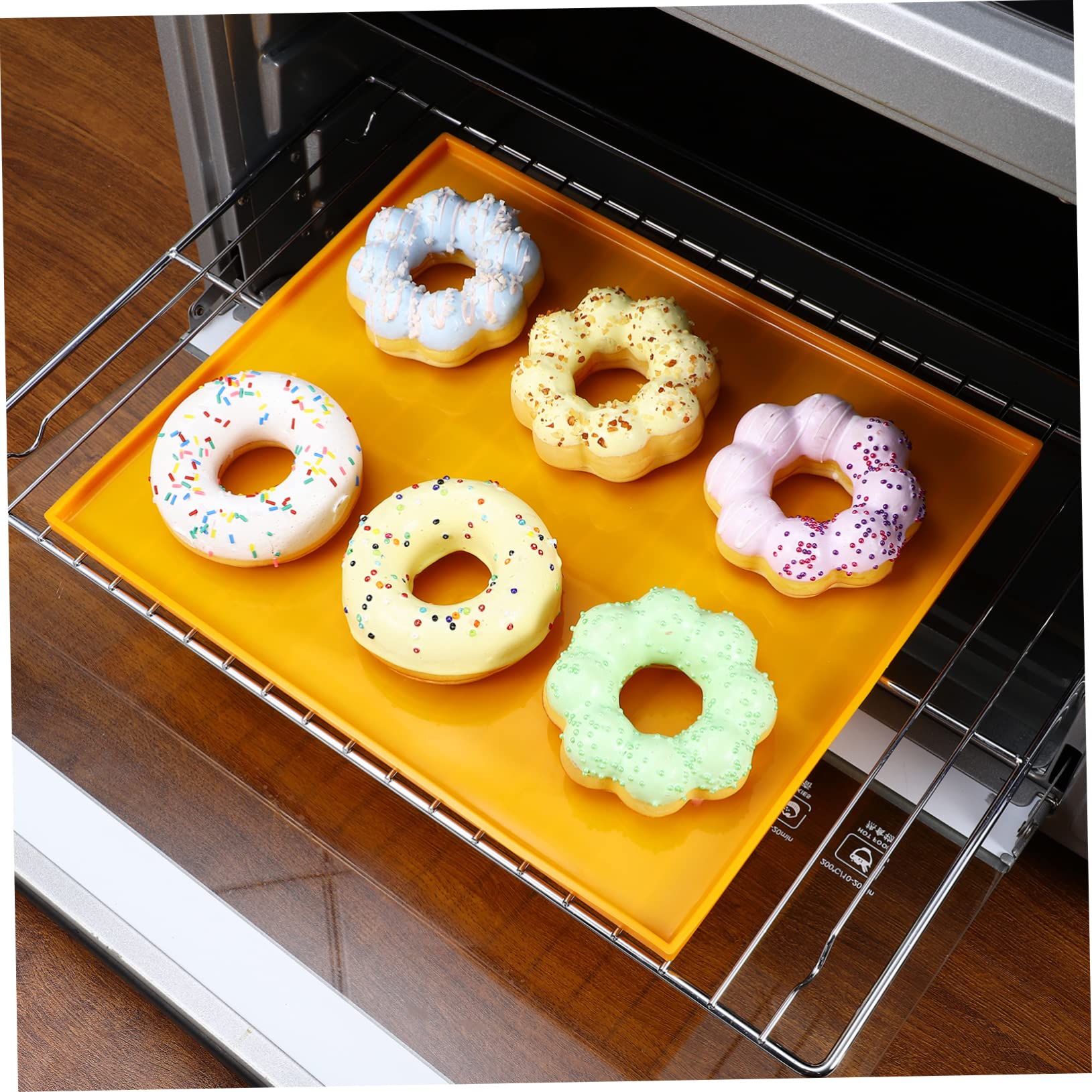 PRETYZOOM Silikon Backmatte mit Rand Antihaft und Wiederverwendbar Leicht zu Reinigen Inklusive Spatel für Backblech und Backofen
