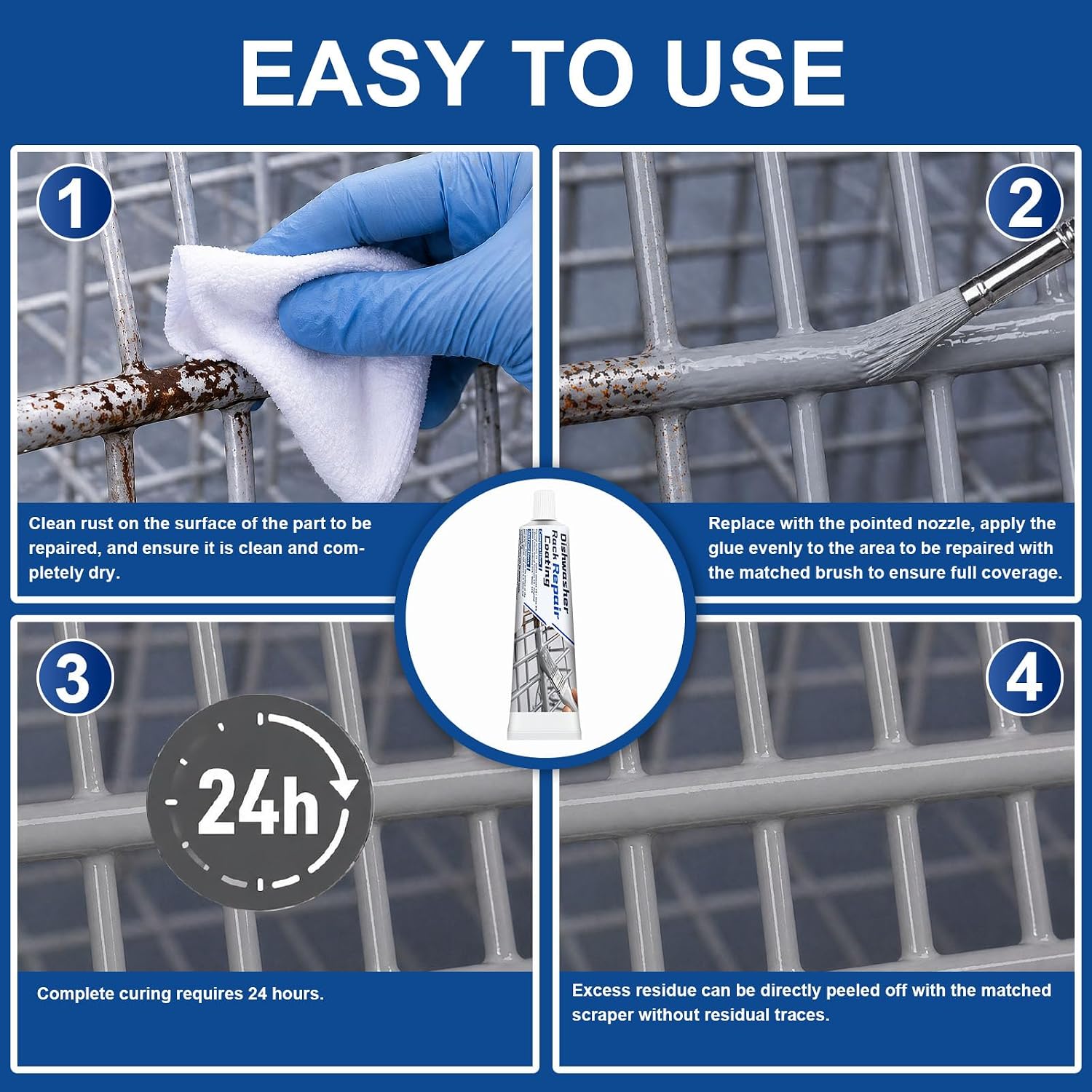 50ml Gray Dishwasher Rack Repair Coating, Waterproof & Heat Resistant