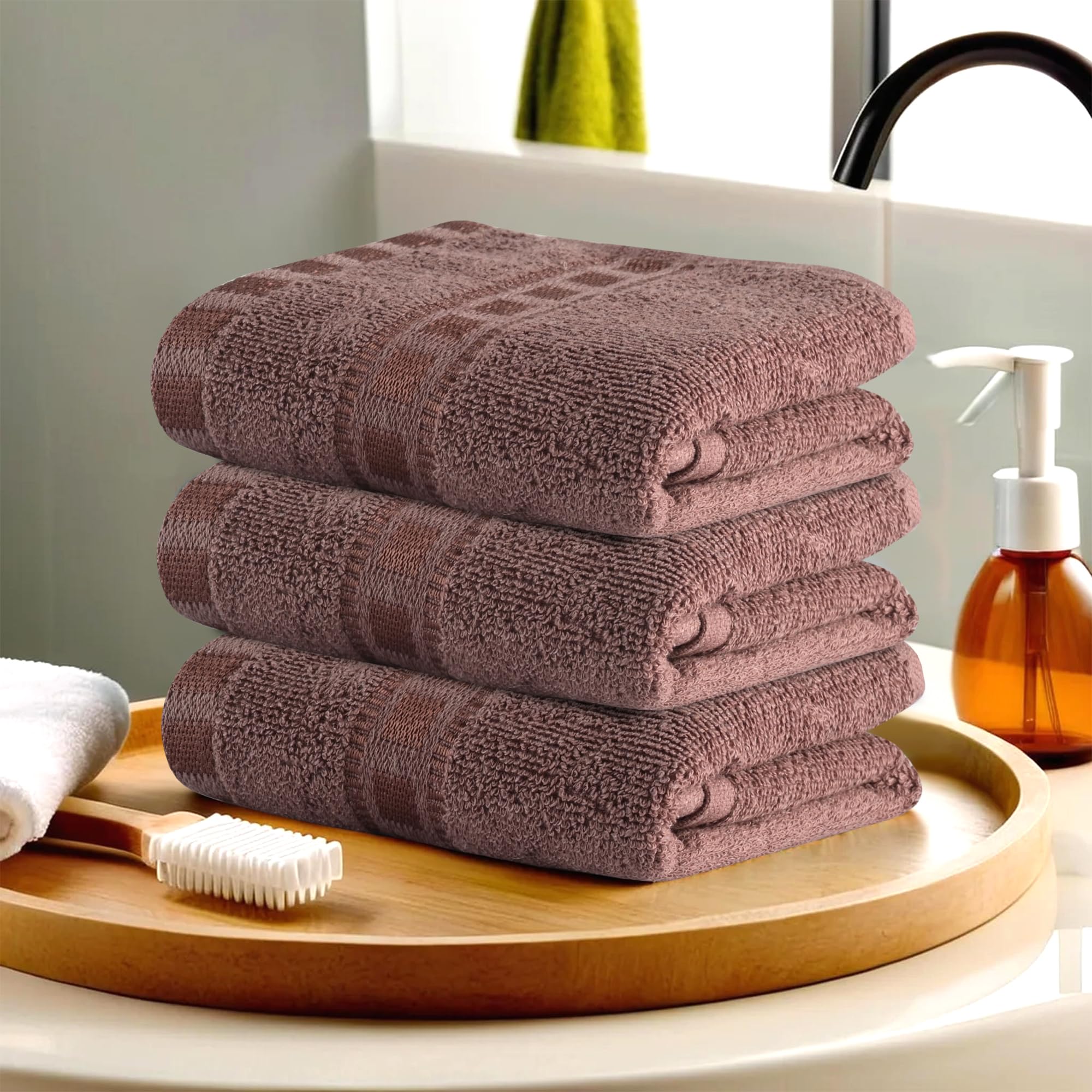 Kuber Industries Pack of 3 Cotton Hand/Face Towels For Men & Women | Easily Washable | Workout Gym Napkins For Men | Pocket Towel - Brown (B0D9BJ4SZK) Amazon Price History, Amazon Price Tracker