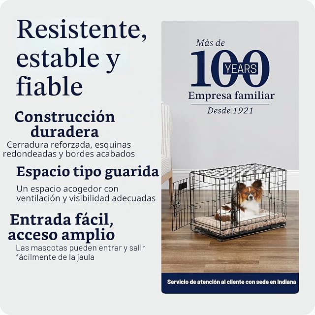 Foto 6 de 8 de MidWest Homes for Pets - Jaula iCrate plegable de 59 cm para perros XS, con doble puerta, panel divisor…