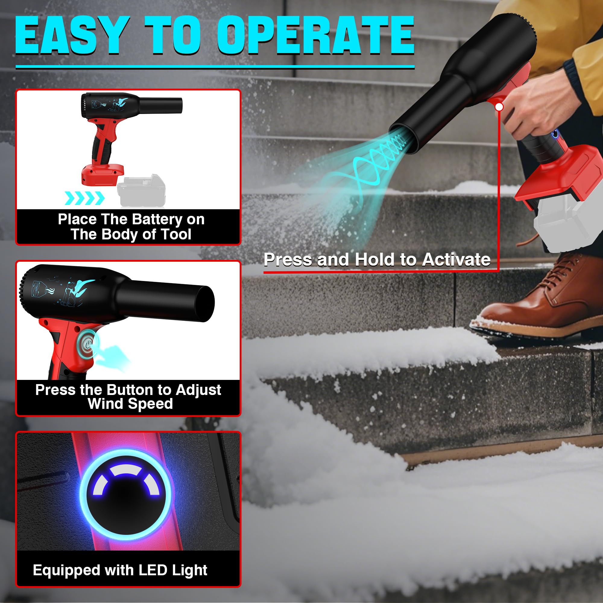 Milwaukee - Soffiatore per polvere senza fili da 18 V per batteria M18, soffiatore per foglie Milwaukee Jet Dry, mini spolverino ad aria compressa per barbecue da campeggio (batteria non inclusa)