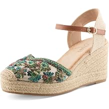 Azura Queridita Womens Espadrille Wedge Sandals with Light Lift & Cushioned Comfort