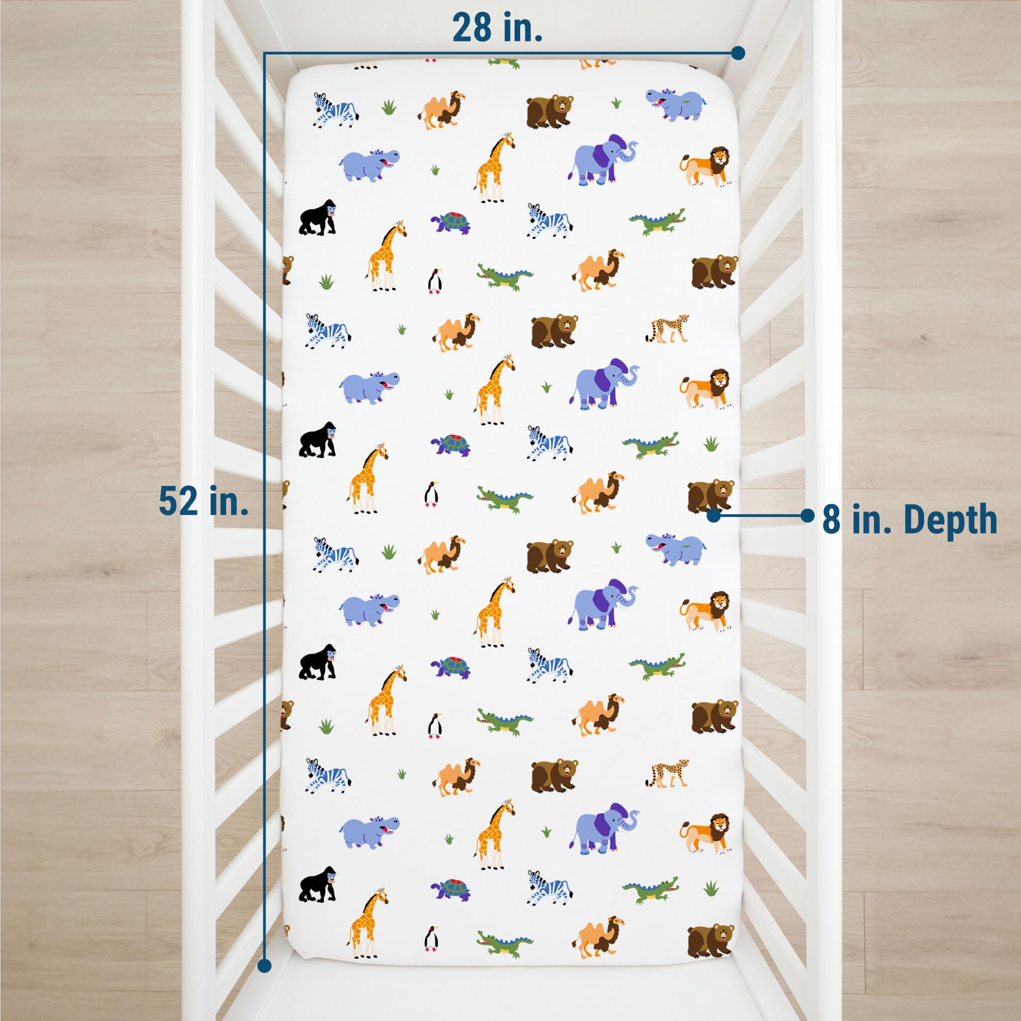 Wildkin Mikrofaser-Spannbetttuch für Jungen und Mädchen, Bettlaken für Kinderbett, Maße: 132 x 71 cm, weicher und atmungsaktiver Stoff, für Kinderbett, passend für Standard-Kinderbett-Matratzen (Wild