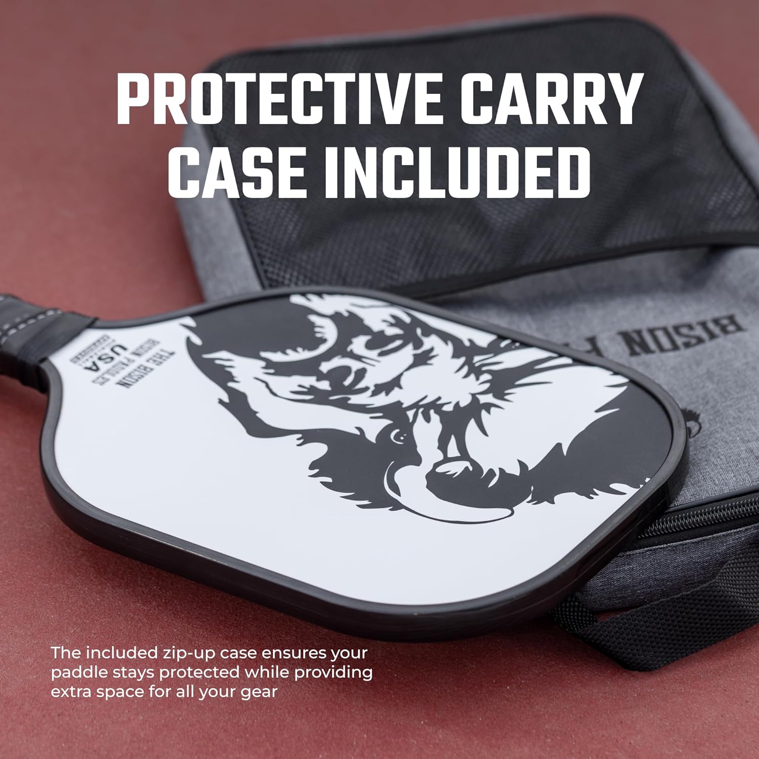 Bison Paddles: Carbon Graphite Pickleball Paddles - Lightweight Pickleball Rackets | Honeycomb Composite Core Improves Pickle Ball Placement and Increases Power | Durable Unibody Construction