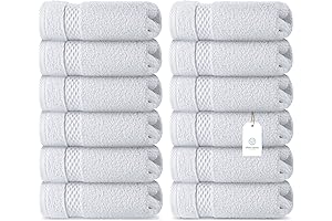WhiteClassic Luxury Cotton Washcloths for Thick Washcloths for Body and Face