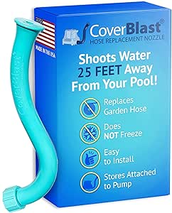 Pool Cover Pump Attachment - USA-Made & Patented Pool Cover Pump Hose Alternative w/ 25ft. Range - Easy-To-Install & Use Year-Round - Replaces Traditional Hoses (Light Blue)