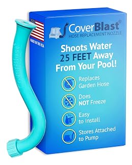 Pool Cover Pump Attachment - USA-Made & Patented Pool Cover Pump Hose Alternative w/ 25ft. Range - Easy-To-Install & Use Year-Round - Replaces Traditional Hoses (Light Blue)