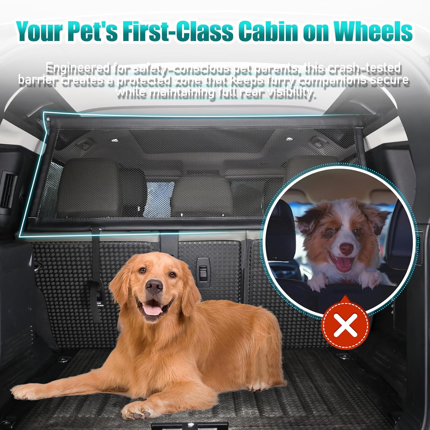 Pet Restraint Net Dog Fence Car Backseat Divider... 16 Pet Restraint Net Dog Fence Car Backseat Divider...