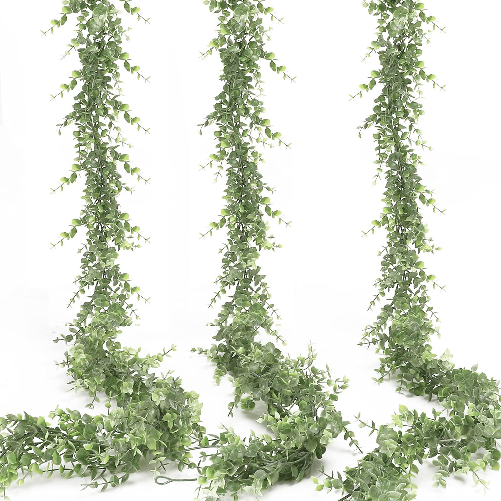 Hatoku 3 Pack Artificial Eucalyptus Garland Bulk Greenery Garland Decor