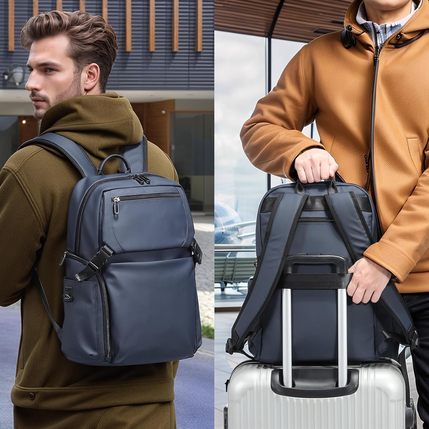 Laptop Backpack Airline Approved Oxford Carry on Luggage Weekender Daypack - Image 2