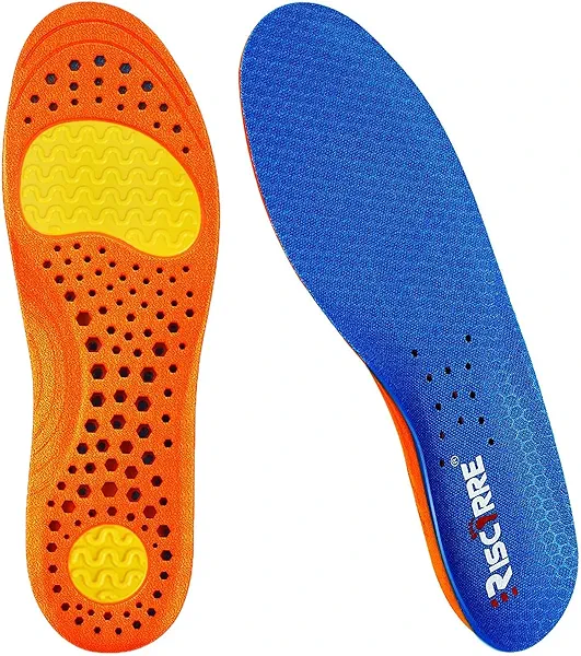 Risctrre Insoles for Men and Women- Support Shock Absorption Cushioning Sports Comfort Inserts, Breathable Shoe Inner Insole for Running Walking Hiking Working(L)