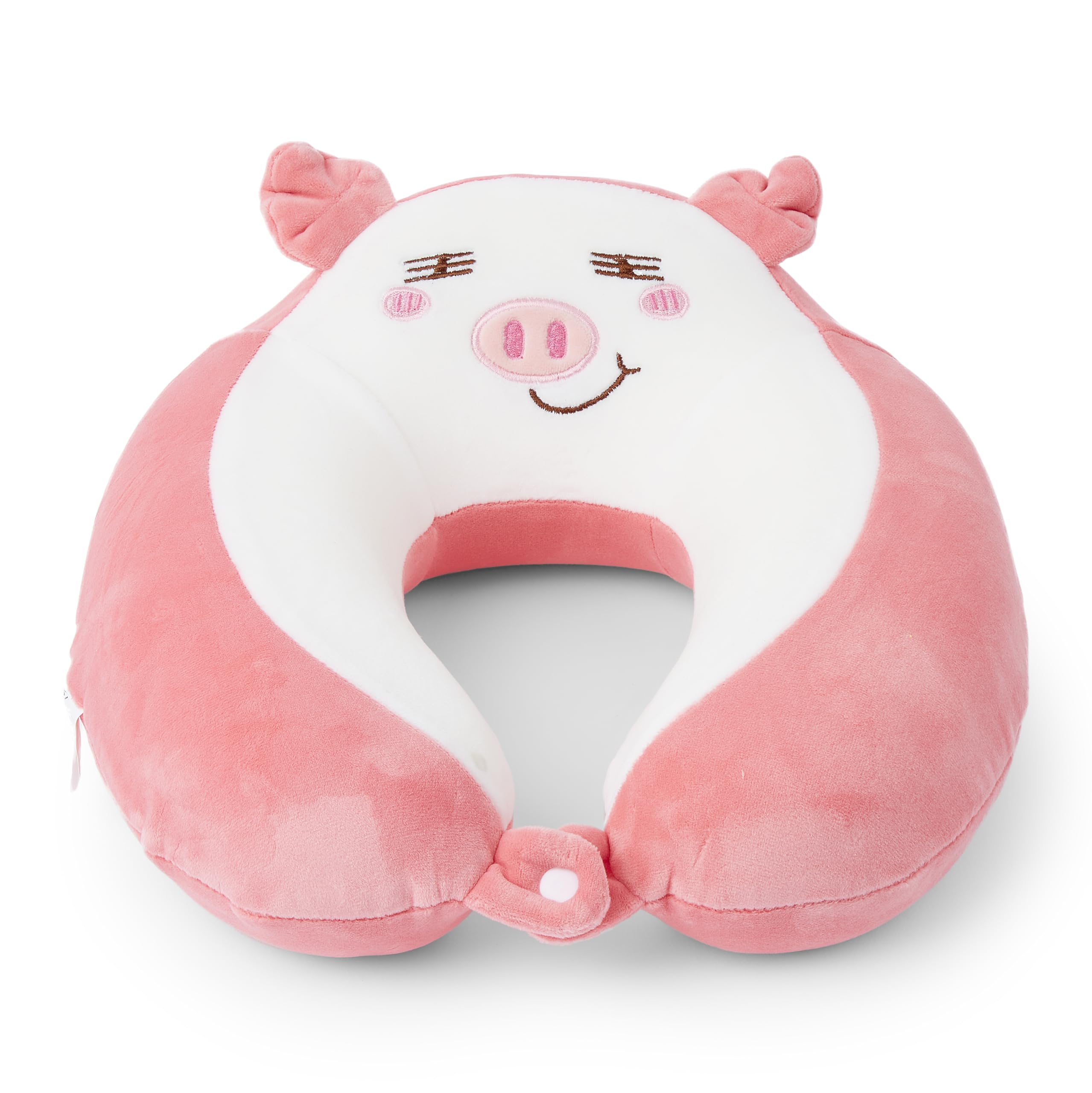 Mousehouse Gifts - Fox-themed Travel Pillow, Memory Foam Neck Pillow for Kids & Adults (Pig)