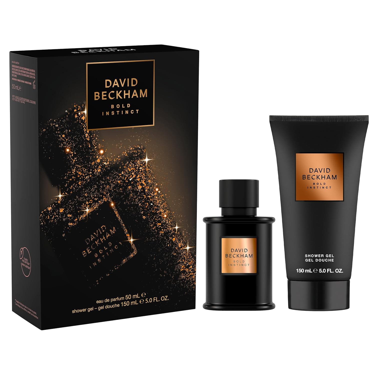 David Beckham Bold Instinct Eau de Parfum + Shower Gel Gift Set, Notes of Laurel Leaf, Warm Nutmeg, and Smokey Wood, Men's Fragrance, Long Lasting, Everyday Fragrance