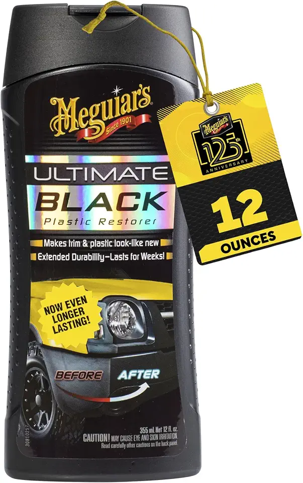 Meguiar's Restaurador de plástico preto definitivo - restaura peças de plástico preto e acabamento desbotado enquanto adiciona durabilidade e proteção UV - 340 g