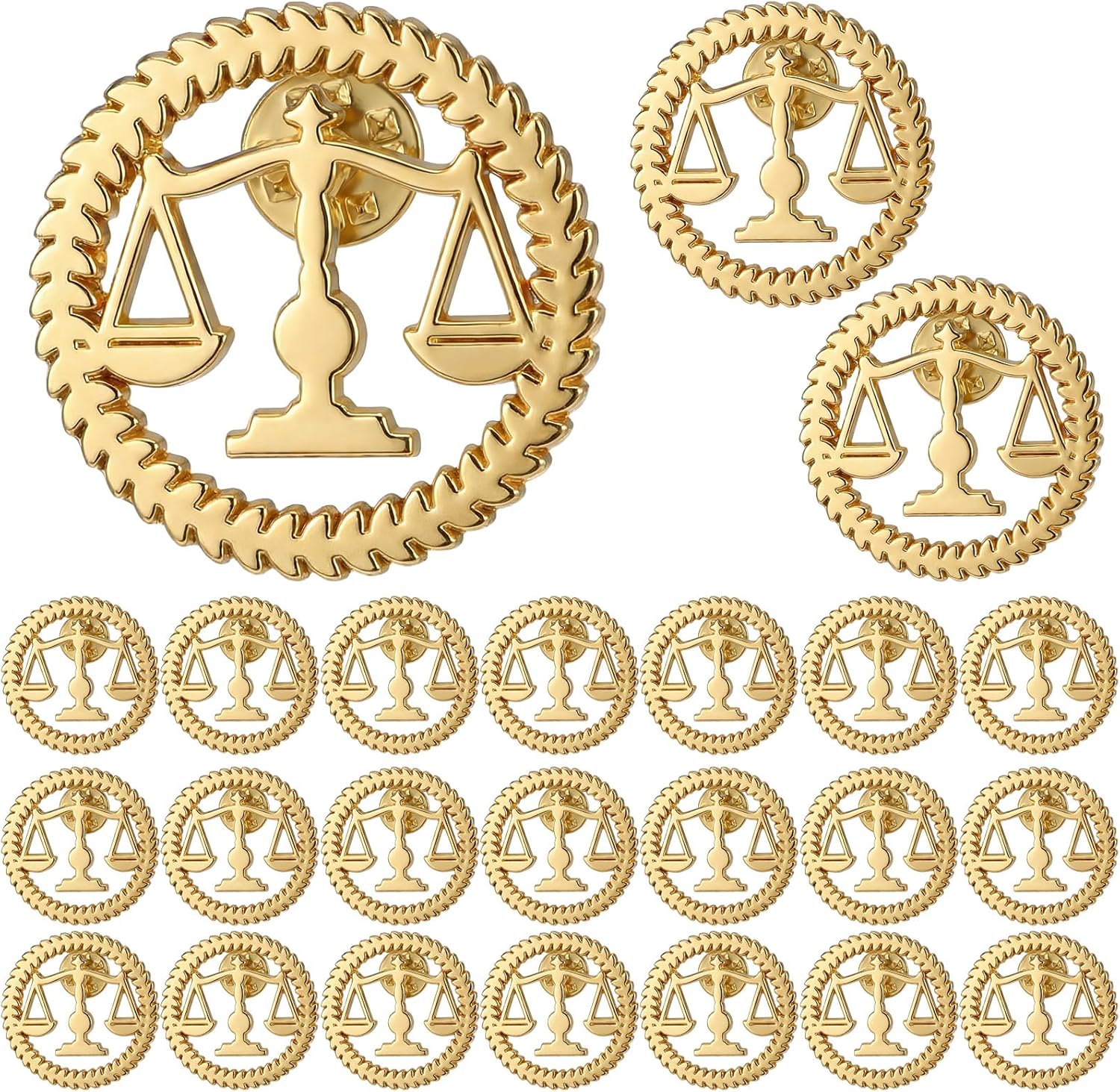 Yinkin 24 Pack Gold Lawyer Pins - Durable Metal Push Pins for Law Students, Graduation Gifts & Backpack Awards