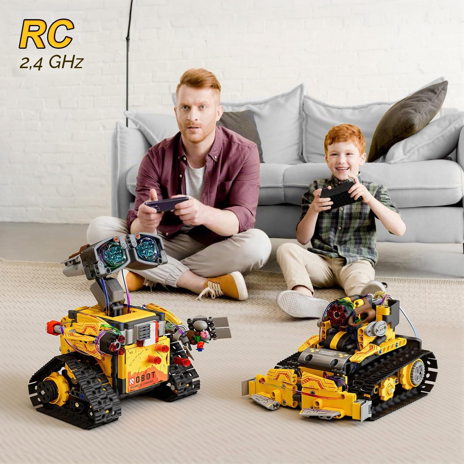 GuKKK Robot Telecomandati per Bambini,673 pezzi 5-in-1 Kit di Costruzione di Robot Programmabile con App e Telecomando, STEM RC Giocattoli da Costruzione per Ragazzi e Ragazze Dagli 6 ai 12 anni (A)