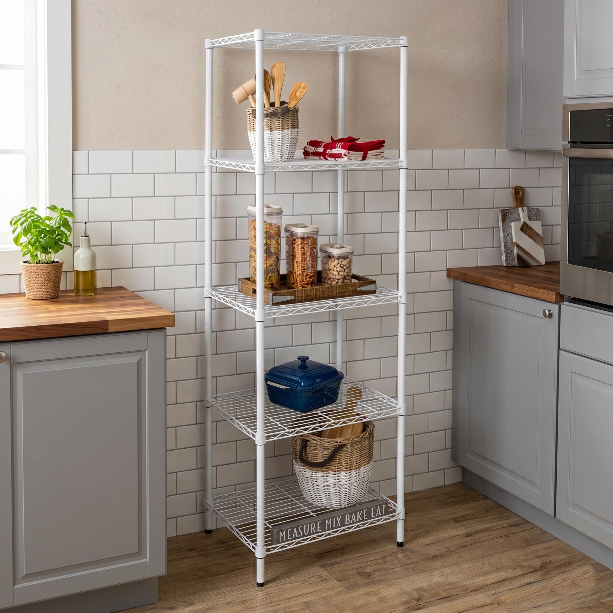 Honey-Can-Do SHF-01055 scaffale bianco a 5 livelli, 250 libbre