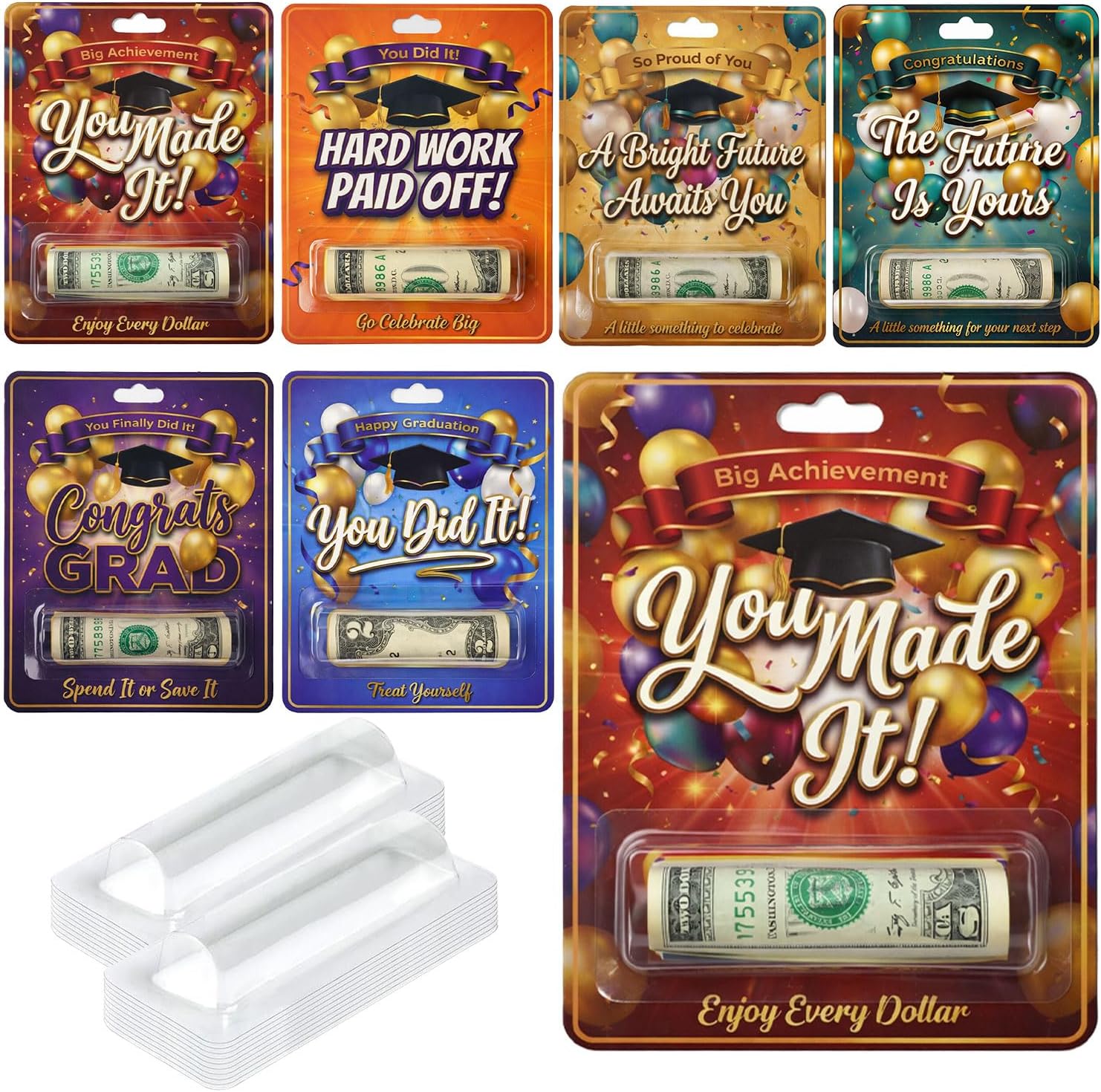 Pack of 6, Graduation Money Holder Cards 2026, Congrats Grad Gift Card Holders Set, Graduation Gifts, Graduation cards 2026, Class of 2026 gifts