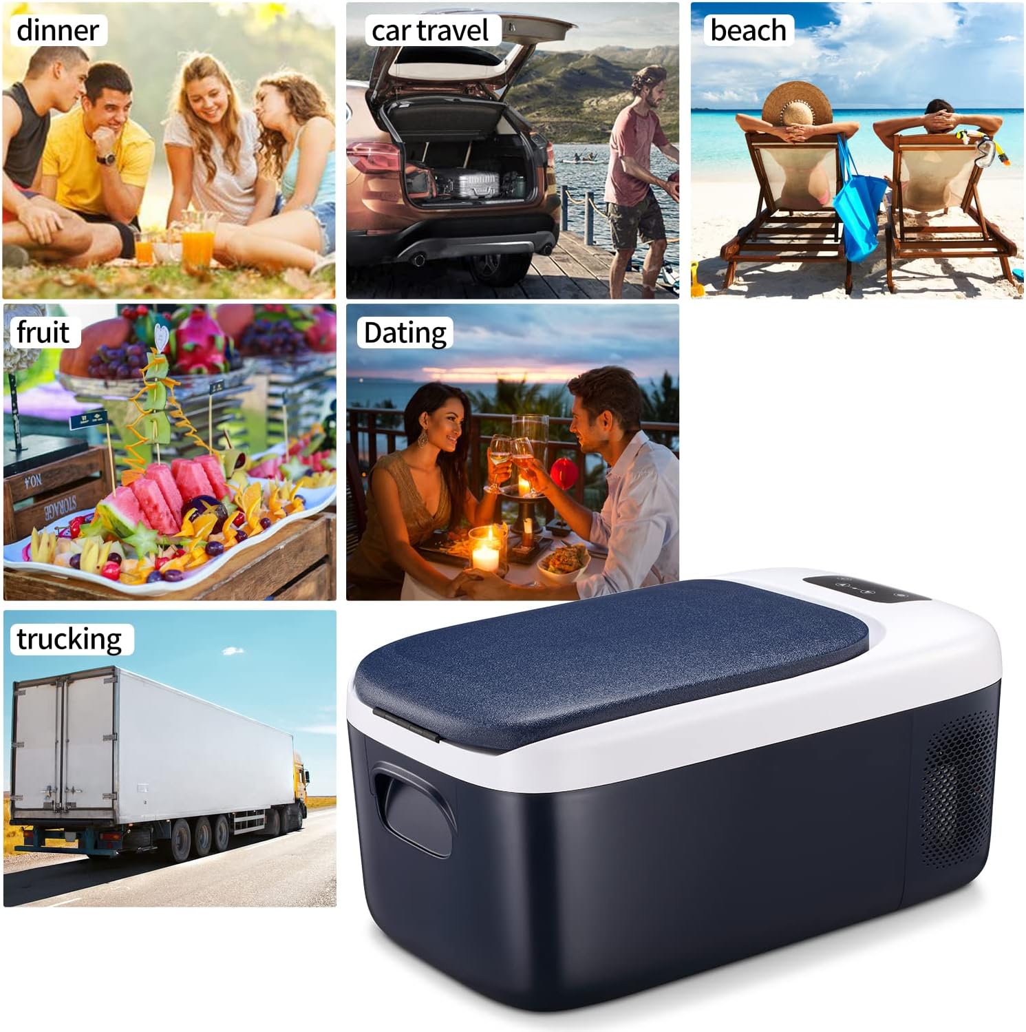 Antarctic Star Car Refrigerator 12 Volt Portable Mini Fridge17 Quart 16 Liter Intelligent Control Panel -4℉-68℉ LED Electric DC 12V/24V 100-240V AC for Beverage Wine Seafood Fruits Travel : Automotive