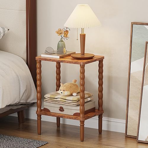 Miniatura 5 de Mesa auxiliar pequeña, mesa auxiliar retro, mesa auxiliar estrecha para espacios pequeños, mesita de noche delgada para dormitorio, sala de estar,