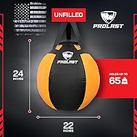 Vista 22 de PROLAST Wrecking Ball Heavy Punching Bag for Adults, Hook and Uppercut, Body Snatcher, Boxing, MMA, Muay Thai, 65 lbs