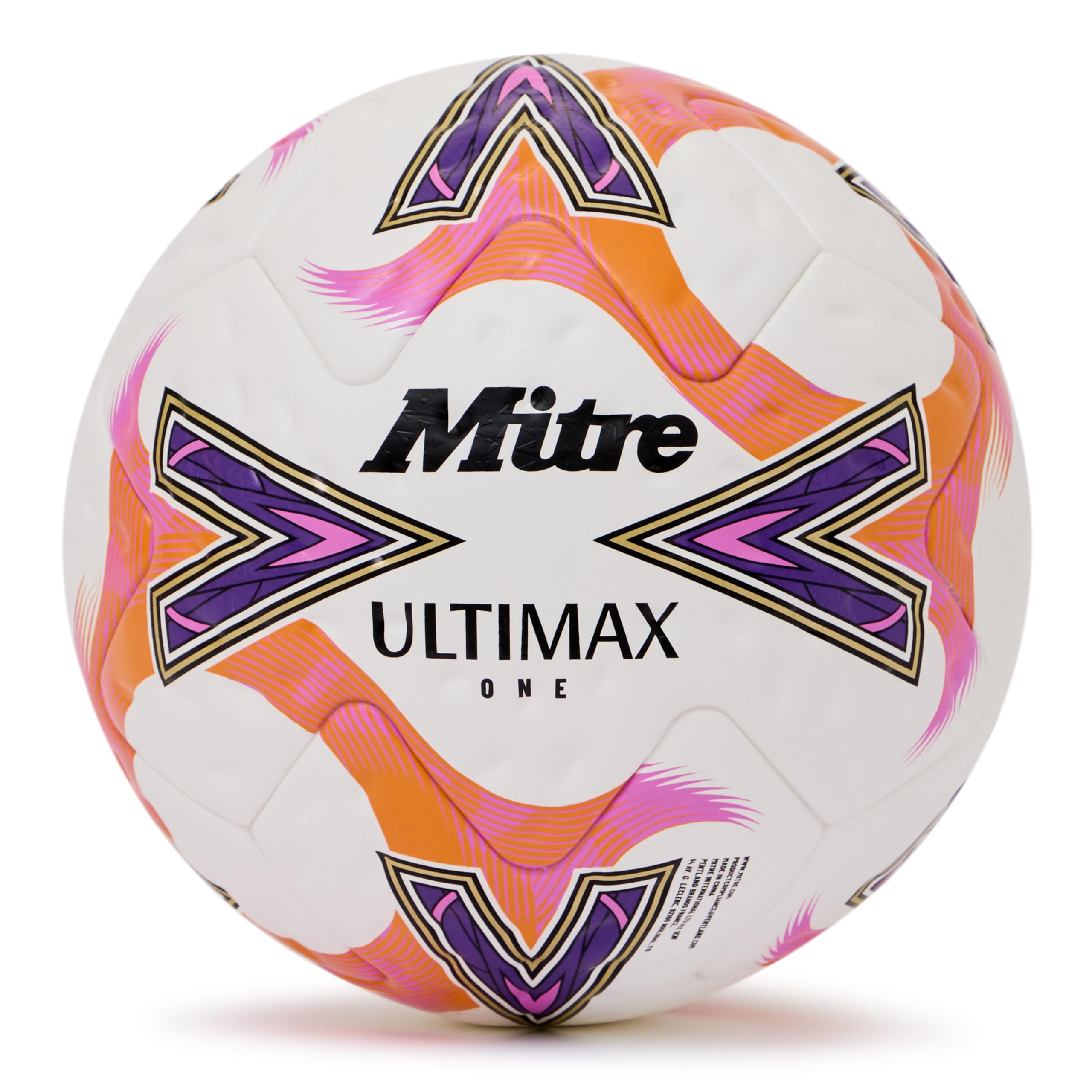 Mitre Unisex Adult Ultimax One 26 Football, White/Orange/Purple, 4