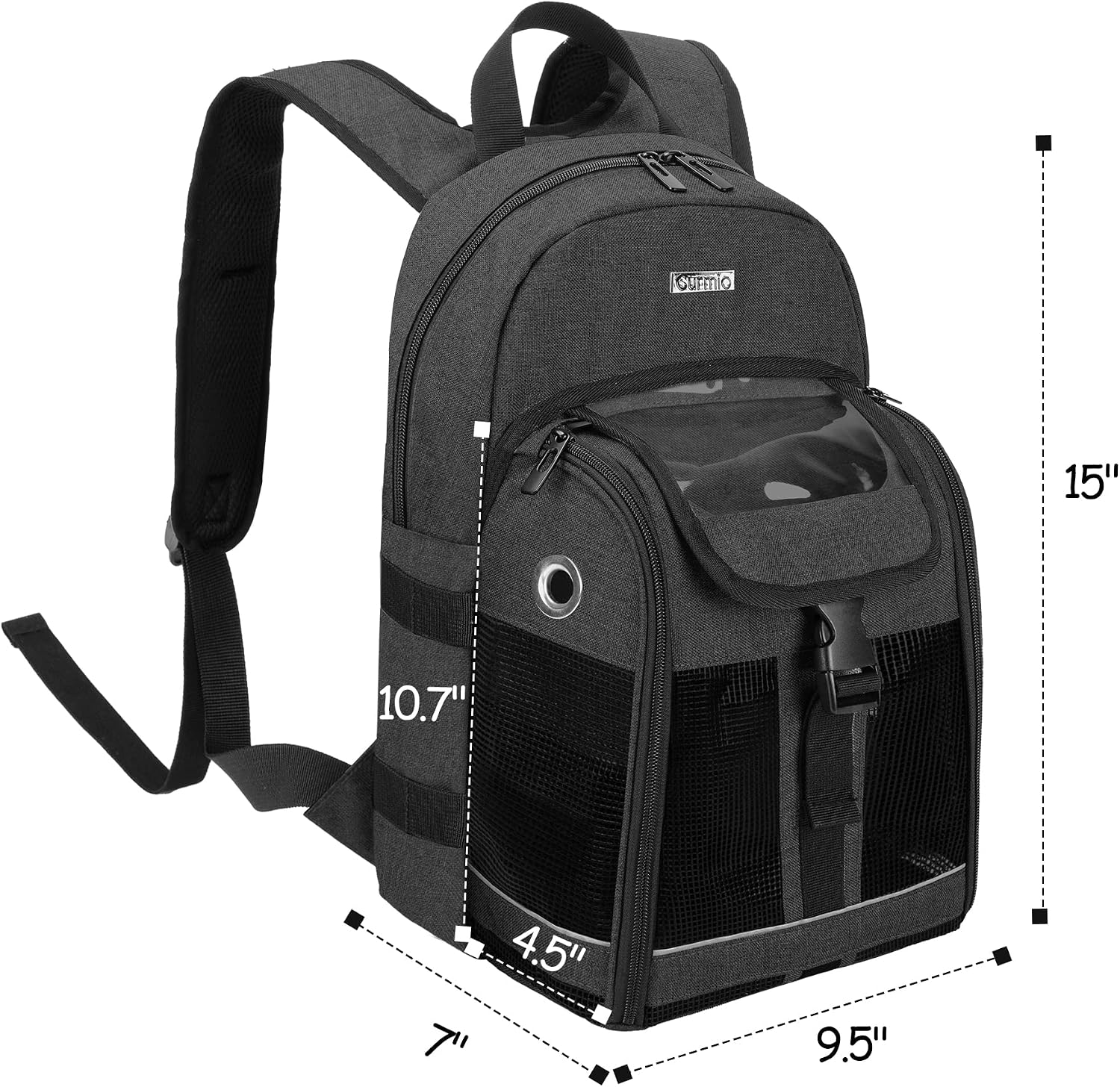 CURMIO Portable Oxygen Concentrator Backpack, POC Carrying Bag Compatible for Inogen, OxyGo and Caire Units, Bag Only, Black (Patent Pending)