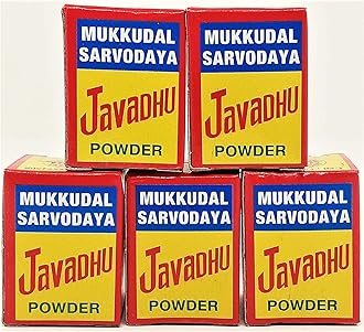 Mukkudal Sarvodaya Bns Sarvodaya Javadhu Herbal Scented Powder For Cloth And Body - Pack Of 5