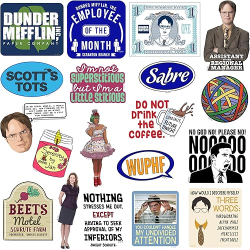 Miniatura 4 de The Office - Paquete variado de 50 calcomanías de vinilo grandes de lujo, para laptop, botella de agua, álbumes de recortes, tableta, monopatín,