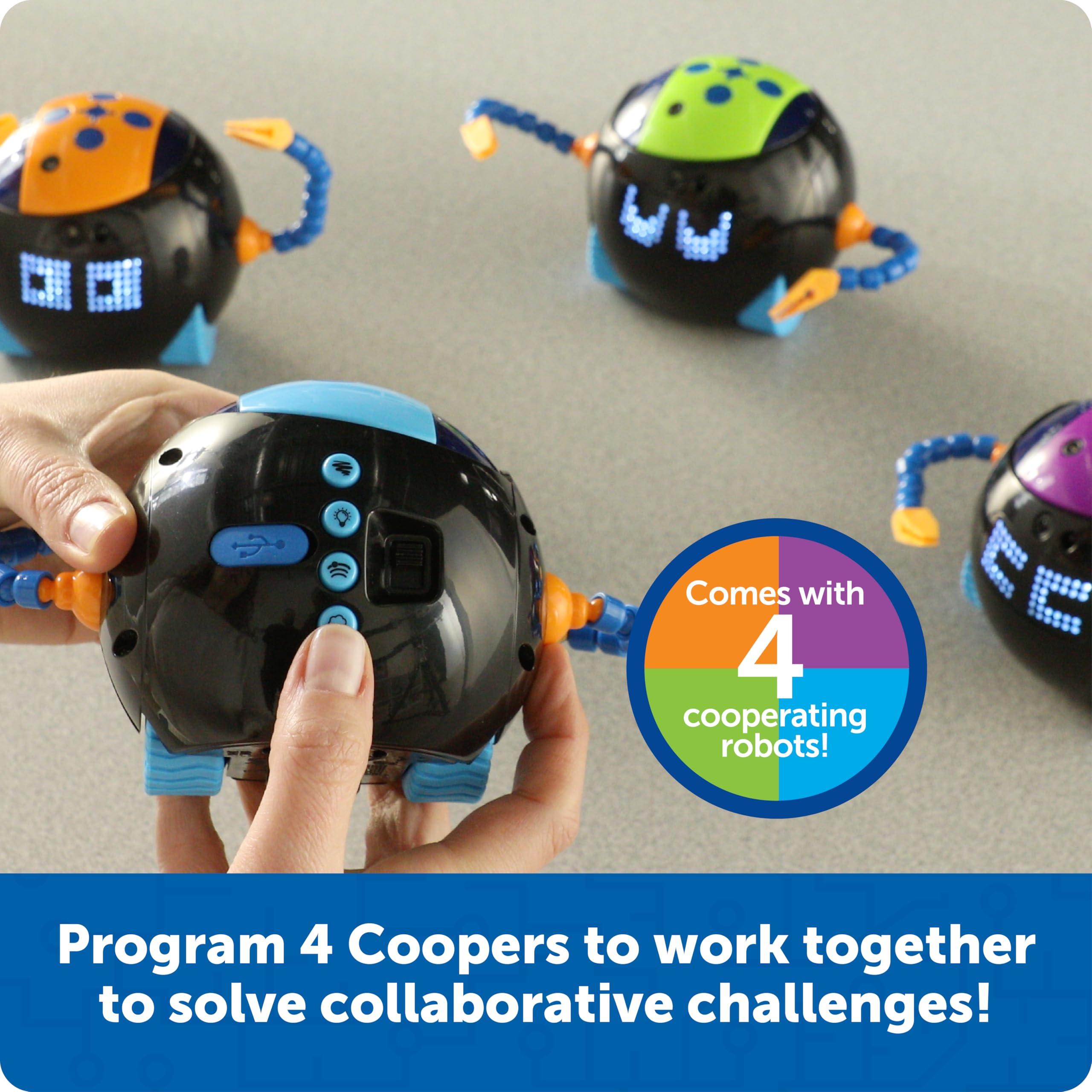 Learning Resources Robot Cooper STEMBot – Zestaw Klasowy, Programowanie i Kodowanie, Dzieci 5-10 Lat