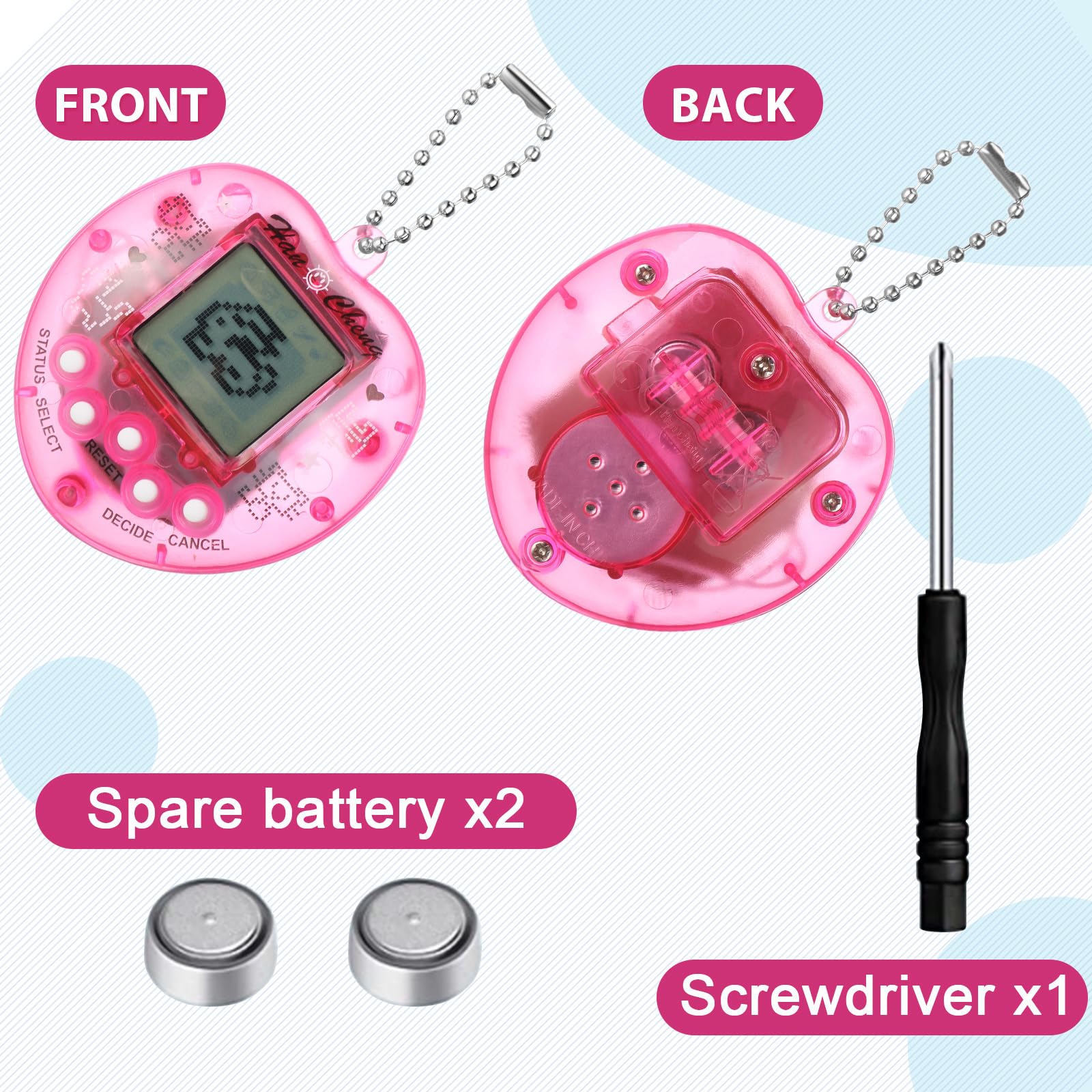 60 piezas Virtual Electrónica Digital Mascota Juguetes Retro Handheld Juego nostálgico de los años 90 Juguete con llavero para niños y niñas 2