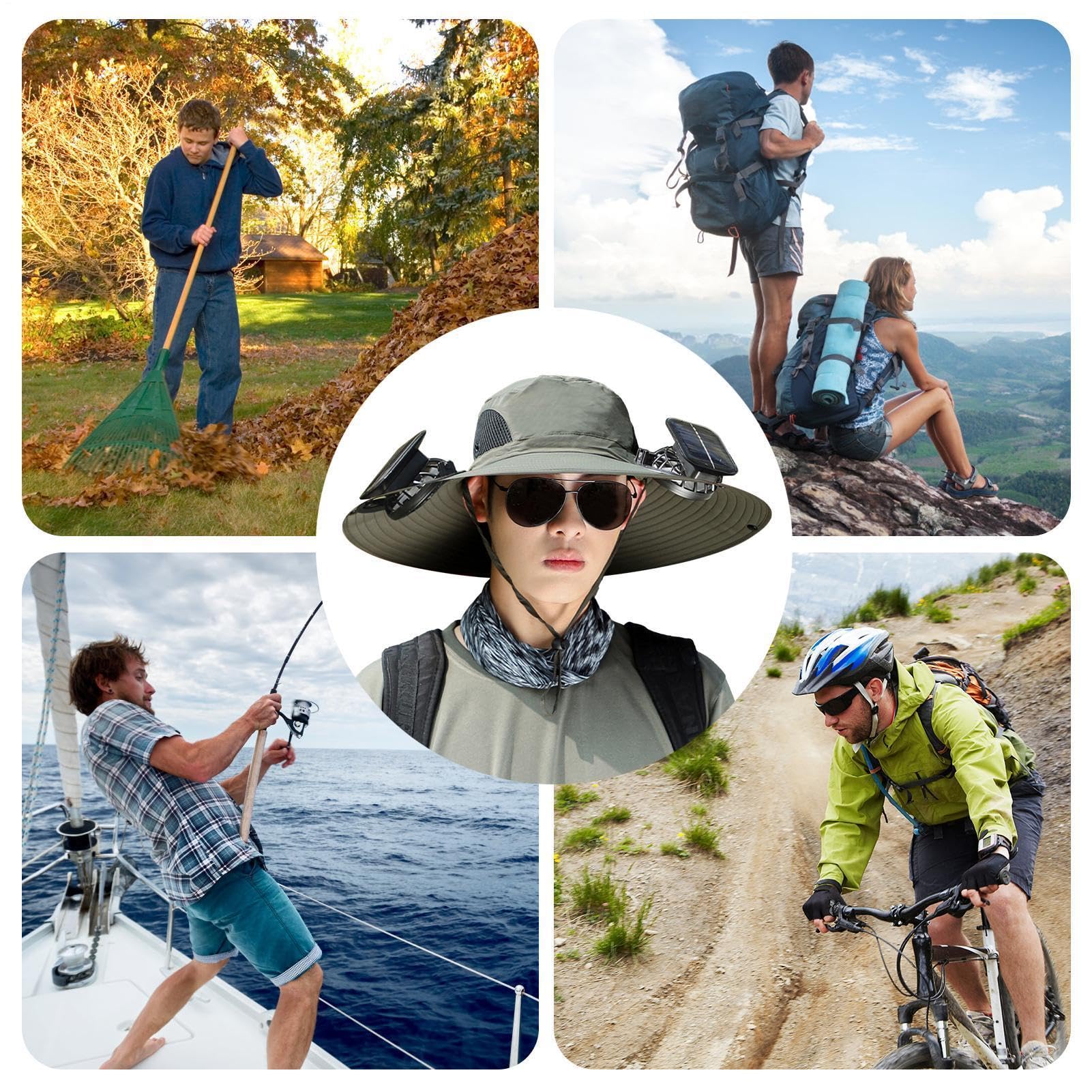 Cappelli da pesca per uomo, cappello da sole a tesa larga Protezione UV per