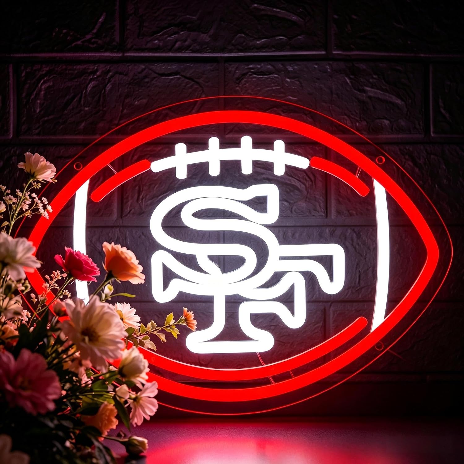 Football Neon Sign for Wall Decor Dimmable Rugby Neon Light for Man Cave