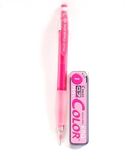 Pilot Color Eno - Juego de portaminas rosa de 0.028 in + portaminas de 0.028 in, rosa, 10 minas (importación japonesa)