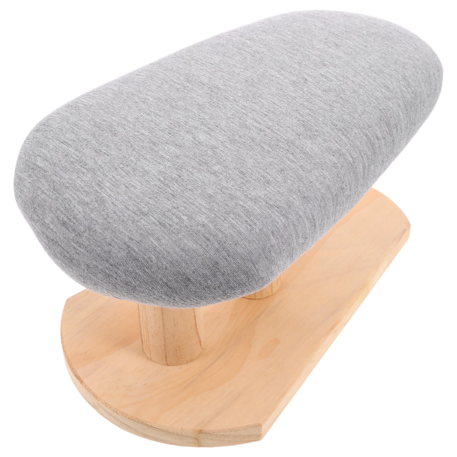 Tabla de Planchar de Mesa de Madera, Mini, Ergonómica y Antideslizante | Funda Acolchada Gris, Base de Madera Redondeada, para Costura Doméstica en Apartamento y Lavandería